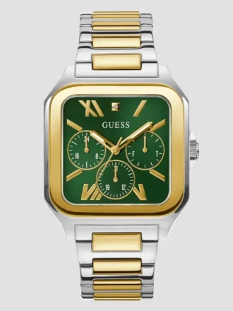 Montres multifonction carrées bicolores