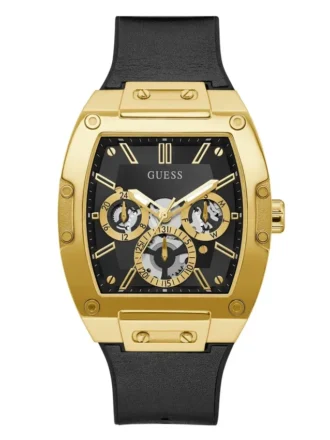 Montres multifonction carrées noires et dorées