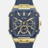 Montres multifonction dorées et bleues Montres multifonction dorées et bleues
