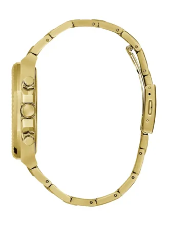 Montres multifonction dorées et bleues à lunette striée