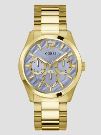 Montres multifonction dorées et bleues texturées