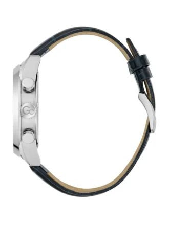 Montres multifonction en cuir argenté