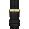 Montres multifonction en cuir noir et doré Montres multifonction en cuir noir et doré