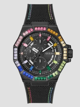 Montres multifonction en nylon avec cristaux arc-en-ciel