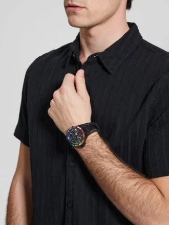 Montres multifonction en nylon avec cristaux arc-en-ciel