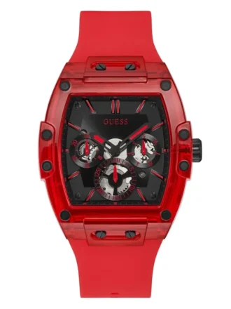 Montres multifonction en plastique rouge et silicone