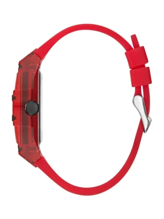 Montres multifonction en plastique rouge et silicone