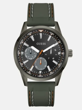 Montres multifonction en silicone argent foncé et vert