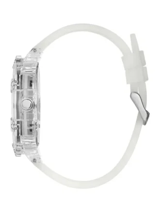 Montres multifonction en silicone blanc et mosaïque arc-en-ciel