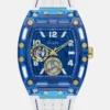 Montres multifonction en silicone bleu et blanc
