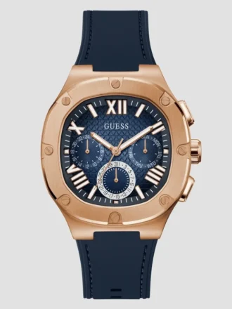 Montres multifonction en silicone couleur or rose et bleu marine