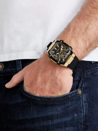 Montres multifonction en silicone doré et noir