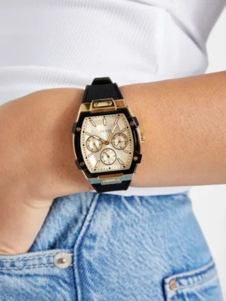 Montres multifonction en silicone doré et noir