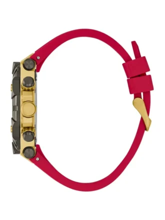 Montres multifonction en silicone doré et rouge