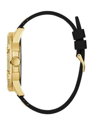 Montres multifonction en silicone noir et doré ajouré