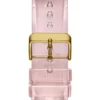 Montres multifonction en silicone rose et blanche
