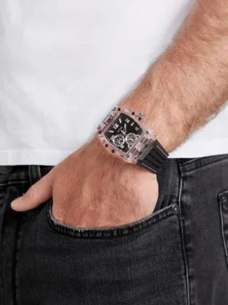 Montres multifonction en silicone transparent et noir