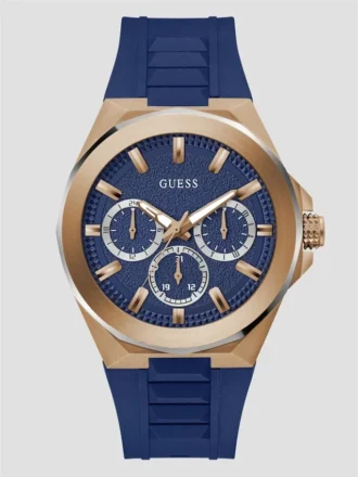 Montres multifonction ton or rose et bleue