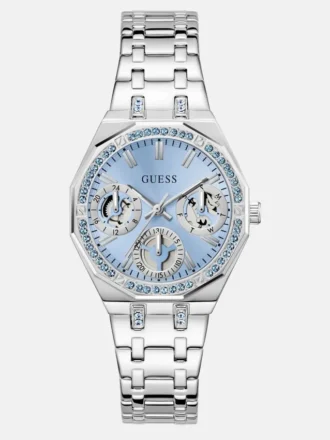 Montres multifonctionnelles argentées et bleues