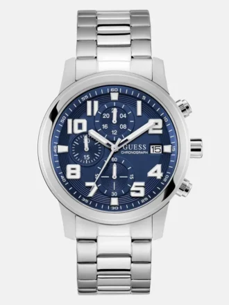 Montres multifonctionnelles argentées et bleues