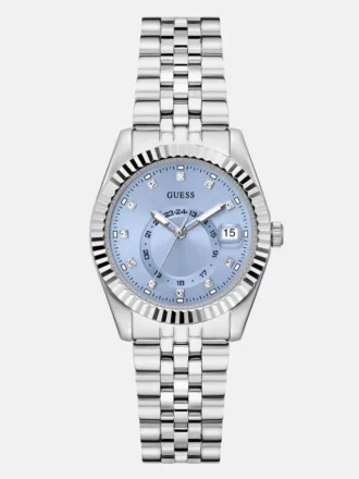 Montres multifonctionnelles argentées et bleues