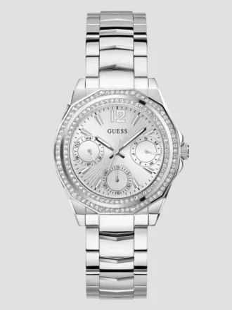 Montres multifonctionnelles argentées et à cristaux