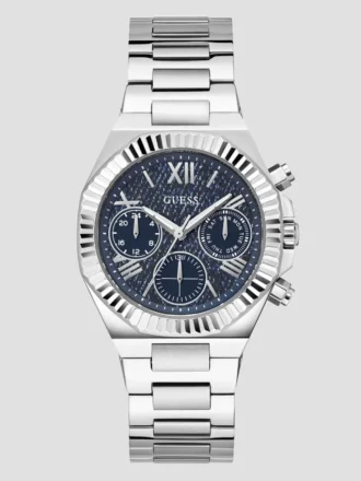 Montres multifonctionnelles argentées et en denim