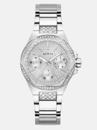 Montres multifonctionnelles argentées à strass