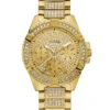 Montres multifonctionnelles dorées ornées de strass Montres multifonctionnelles dorées ornées de strass