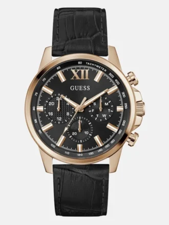 Montres multifonctionnelles en cuir couleur or rose