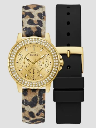 Montres multifonctionnelles en cuir doré