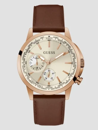 Montres multifonctionnelles en cuir marron