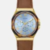 Montres multifonctionnelles en cuir multicolore et marron Montres multifonctionnelles en cuir multicolore et marron