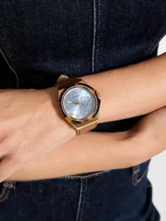 Montres multifonctionnelles en cuir multicolore et marron