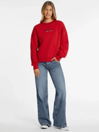 Oversize Sweatshirt with Contrast Piping and Logo