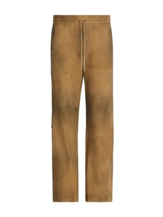 Pantalon ample en daim avec boutons-pression