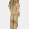 Pantalon ample en daim avec boutons-pression Pantalon ample en daim avec boutons-pression