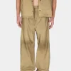 Pantalon ample en daim avec boutons-pression Pantalon ample en daim avec boutons-pression