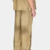 Pantalon ample en daim avec boutons-pression Pantalon ample en daim avec boutons-pression
