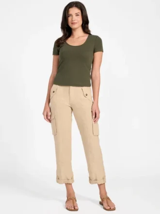 Pantalon cargo en lin Nessi