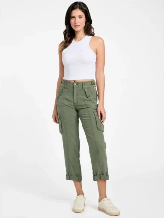 Pantalon cargo en lin Nessi
