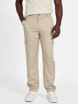 Pantalon cargo en sergé de lin Ari