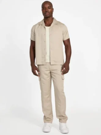 Pantalon cargo en sergé de lin Ari