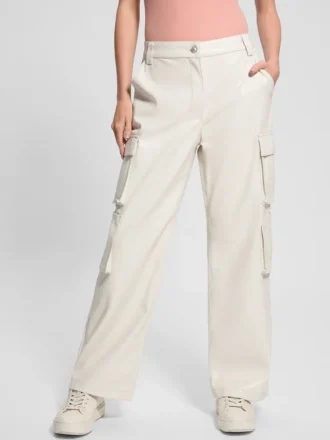 Pantalon cargo en simili cuir Kori