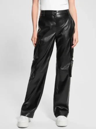 Pantalon cargo en simili cuir Kori