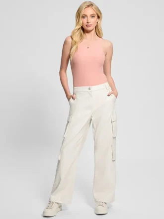 Pantalon cargo en simili cuir Kori