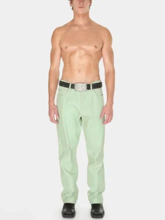 Pantalon en cuir craquelé Pantalon en cuir craquelé
