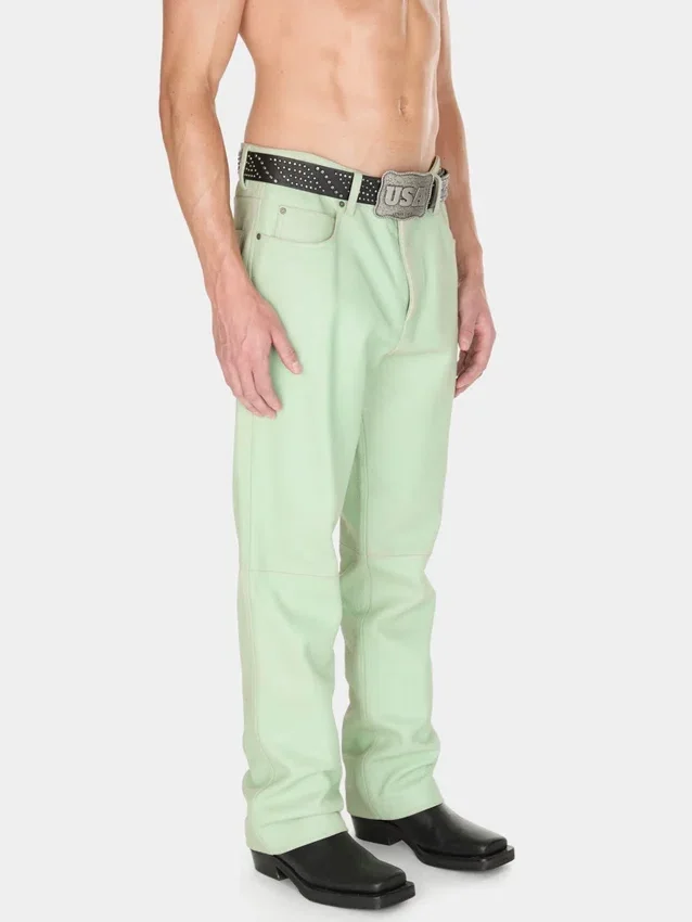 Pantalon en cuir craquelé Pantalon en cuir craquelé