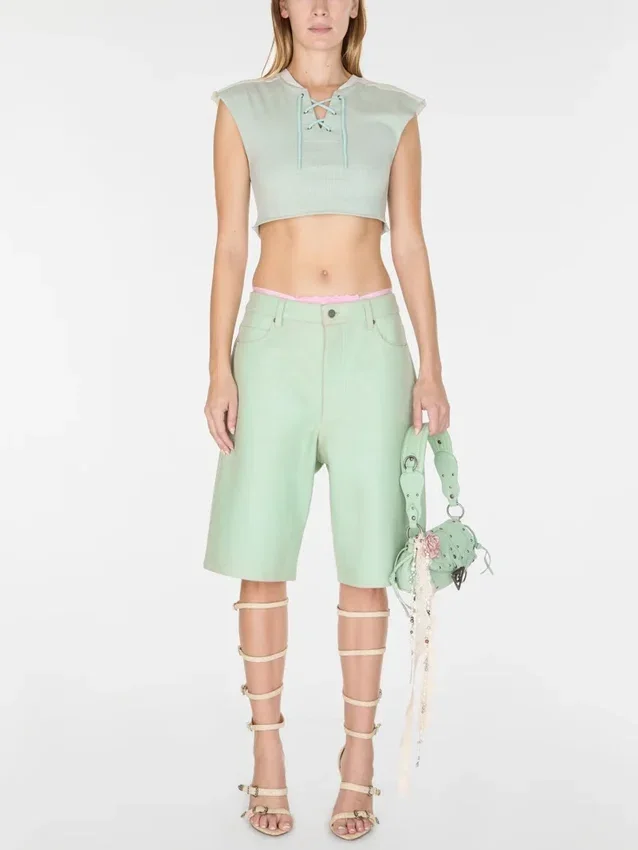 Pantalon en cuir craquelé Pantalon en cuir craquelé