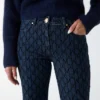 Pantalon en denim imprimé monogramme Bea